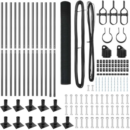 VidaXL Set ogradnih stupova Set od 2 Siva Metal i PVC 25 x 1 m Slike