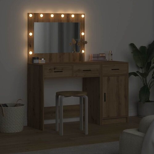  Toaletni stol 2 pcs Smeđa 40 x 41 x 75 cm Konstruirano drvo Slike