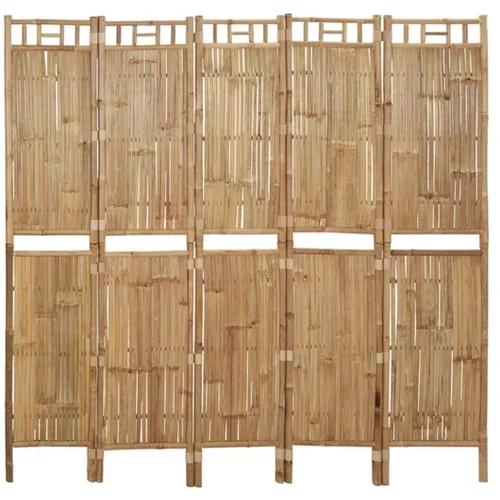  Paravan 5-delni iz bambusa 200x180 cm