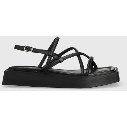 Vagabond Kožne sandale Evy za žene, boja: crna, s platformom