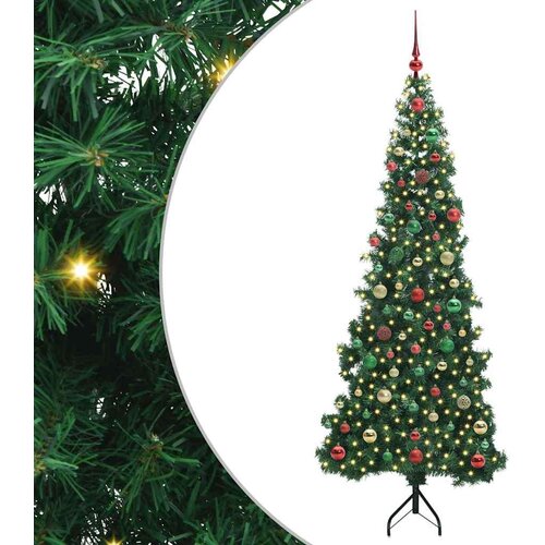 vidaXL Korner Umjetno Božićno Drvo Zelena 180 cm PVC i metal Cijene
