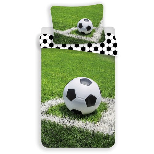 Jerry Fabrics Zelena enojna bombažna otro&scaron;ka posteljnina 140x200 cm Football &ndash; Cene