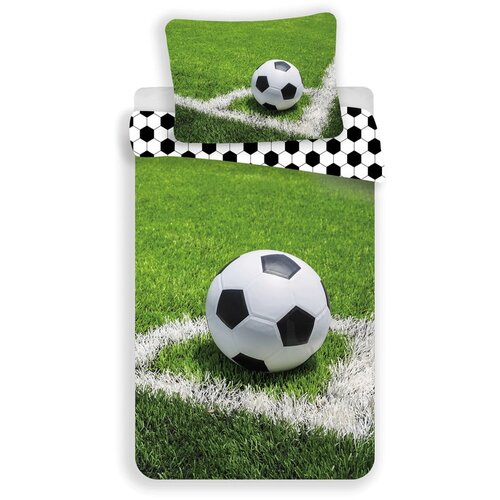 Jerry Fabrics Zelena pamučna dječja posteljina za krevet za jednu osobu 140x200 cm Football &amp;ndash; Slike