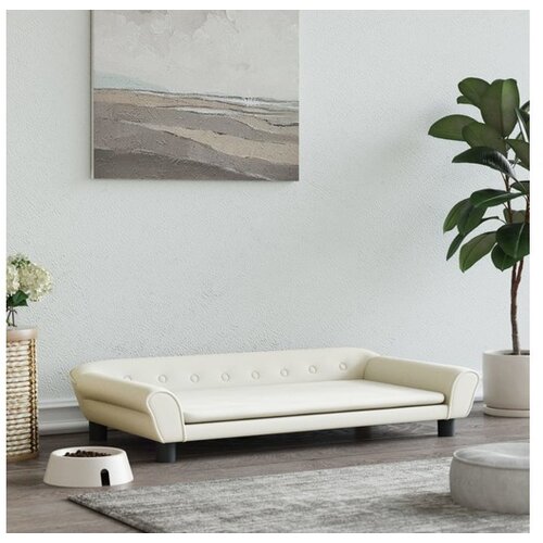 VidaXL Krevet za pse krem 100 x 50 x 21 cm bar&amp;scaron;unasti Slike