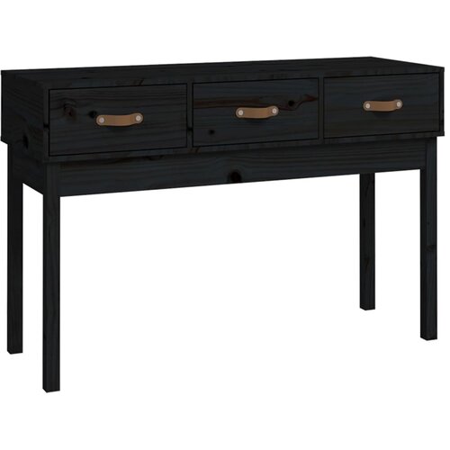Maison Chic konzolna miza - miza ob steni črna 114x40x75 cm trdna borovina, (21786188) Slike