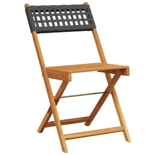 VidaXL 3-dijelni bistro set od poliratana i masivnog drva crni Slike