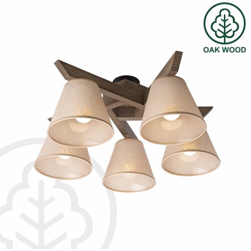  Brilagi - LED Plafonski luster ANTHONY 5xE14/40W/230V hrast orah/bež Slike