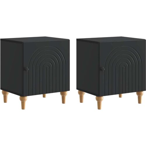  Noćni ormar 2 pcs Crna 43 x 34 5 x 50 cm Konstruirano drvo - Crna 2 Cene