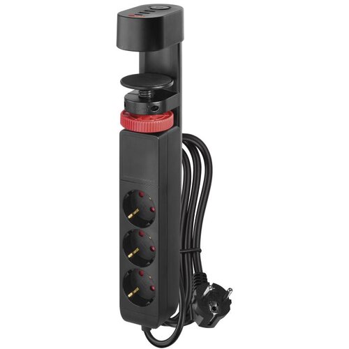 Emos Podaljševalni kabel 1,5 m/3 vtičnice/izklopnik/namizni nastavek/USB A in C/črna/PVC/1,5 mm2 Cene