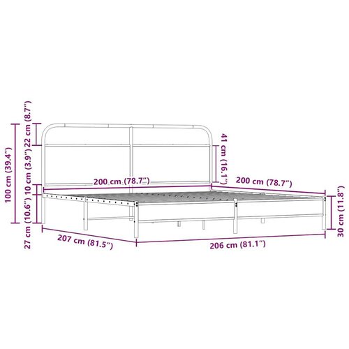  okvir kreveta bez madraca boja hrasta sonome 200x200 cm Slike