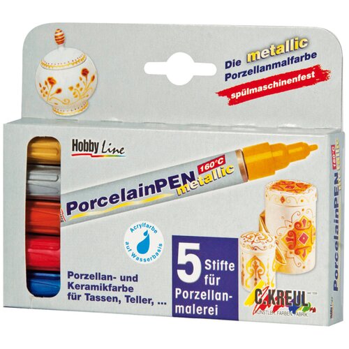  Set metalik flomastera za porcelan 160°C - 5 delni (HOBBY) Cene