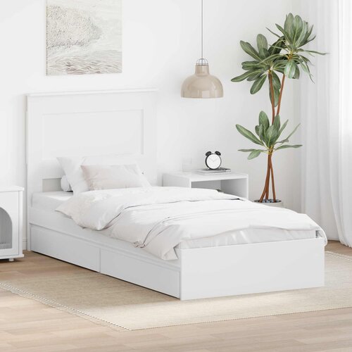 vidaXL Krevetna konstrukcija Bijelo 75 x 190 cm Konstruirano drvo Cijene