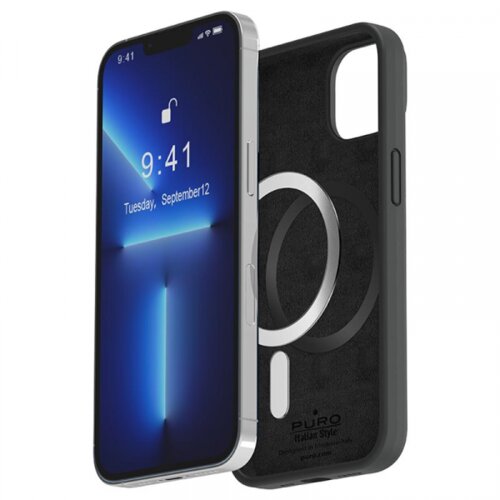 Puro Silikonski ovitek Icon za iPhone 14, združljiv z MagSafe, ?rna, (21153611) Slike