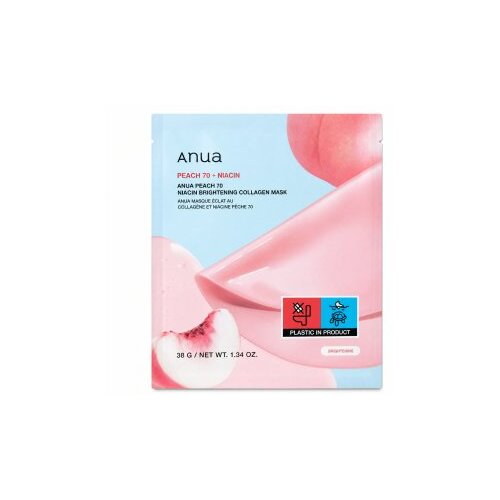 Anua Peach 70 + Niacin maska iz blaga Brightening Collagen Mask 4 x 38 g Slike