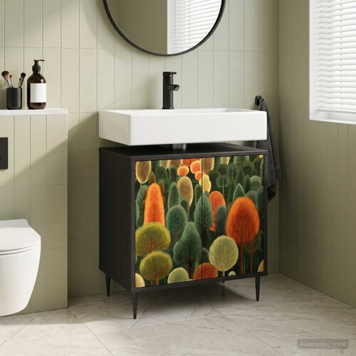  Kupaonski ormar ZAANDAM Crni hrast 60 x 40 x 61 cm Cijene