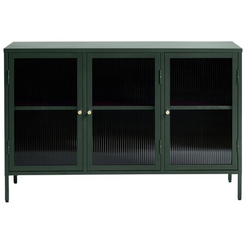 Unique Furniture Zelena kovinska vitrina Unique Furniture Bronco, vi&amp;scaron;ina 85 cm Slike