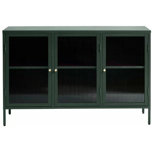 Unique Furniture Zelena metalna vitrina Bronco, visina 85 cm