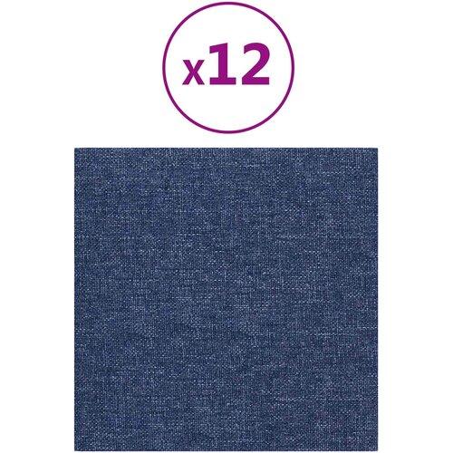  Zidna uzglavlja 12 pcs Plava 30 x 30 cm tkanina Slike
