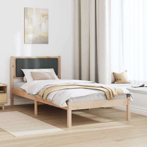 VidaXL krevetni okvir s tapiciranim uzglavljem tamno siva 90 x 190 cm Slike