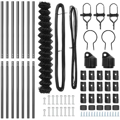  Stup za ogradu Siva 10 x 1,6 m (60 x 60 mm mreža) Čelik i PVC Slike