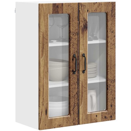  Zidni stakleni ormarić Staro drvo 60 x 31 x 80 cm Slike