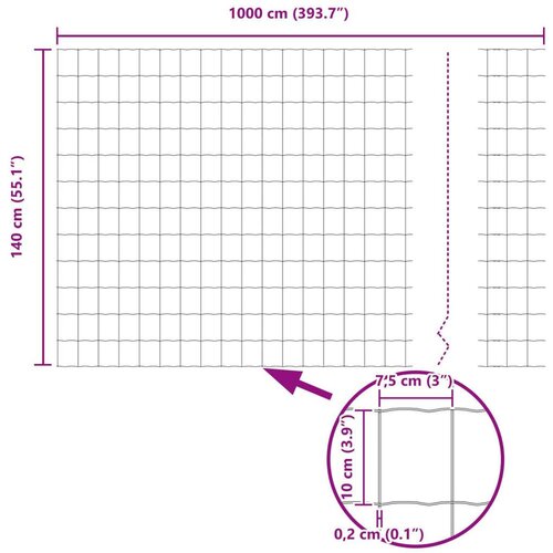 VidaXL Euro Ograda 1.4x10 m Pocinčani Čelik Slike