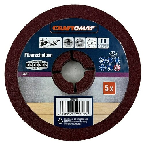 CRAFTOMAT Vlaknasti diski (Premer: 125 mm, Zrnavost: 80, 5 kos) Cene