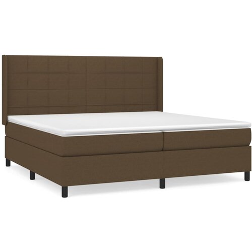 vidaXL Krevet s oprugama i madracem tamnosmeđi 200x200 cm od tkanine Cijene