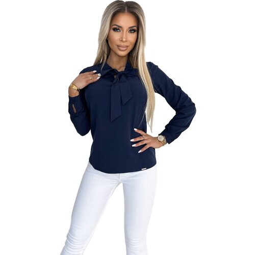 Numoco Business blouse with long sleeves and tie at the front Slike