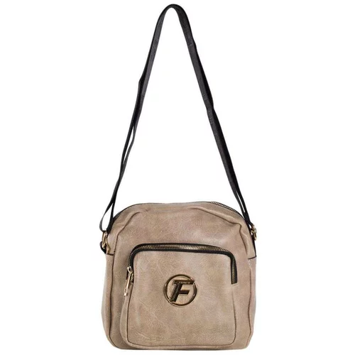 Fashion Hunters Beige small messenger bag on a wide strap
