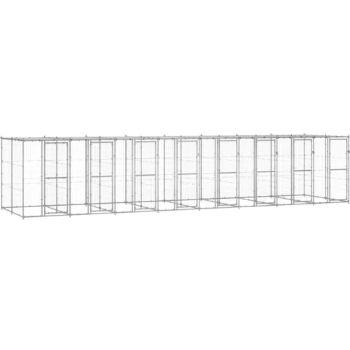  vanjski kavez za pse od pocinčanog čelika s krovom 19,36 m²