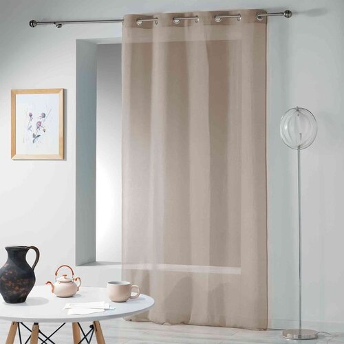 Douceur d int&amp;eacute;rieur Bež prosojna zavesa 140x280 cm Telma &amp;ndash; Slike