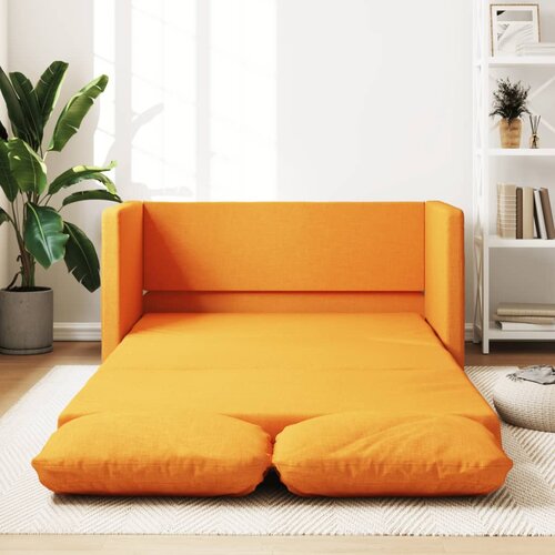 vidaXL Talni raztegljiv kavč 2 v 1 temno rumen 112x174x55 cm blago Cene