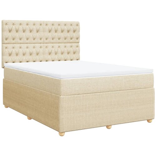 vidaXL Krevet s oprugama i madracem krem 140 x 190 cm od tkanine Cijene