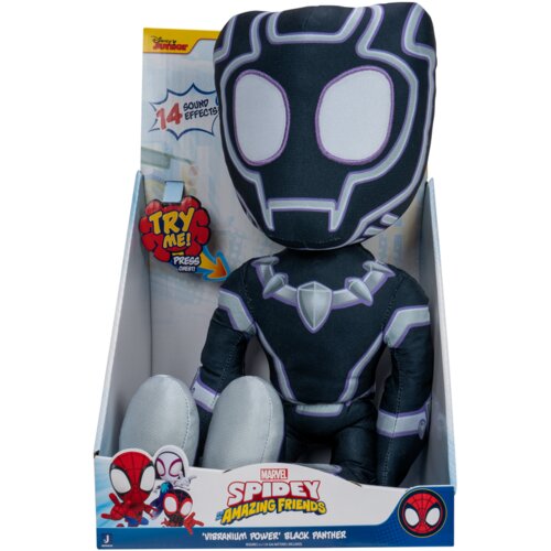 SPIDEY AND AMAZING FRIENDS and amazing friends Pli&amp;scaron;ana igračka sa zvukom Black Panther, 40cm, Siva Slike
