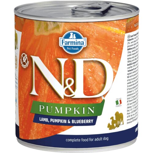 N&d Pumpkin konzerva za pse Adult, Bundeva i Jagnjetina, 285 g Slike