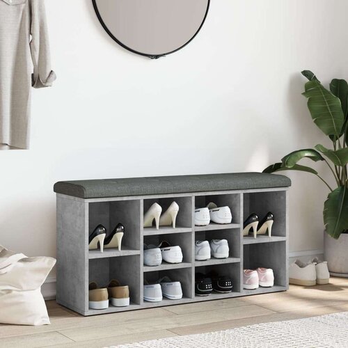 vidaXL klupa za cipele siva boja betona 102x32x50 cm konstruirano drvo Cijene