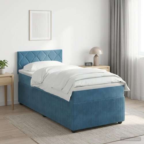  Boxspring krevet s madracem Tamno plava 90 x 200 cm Baršun Cene