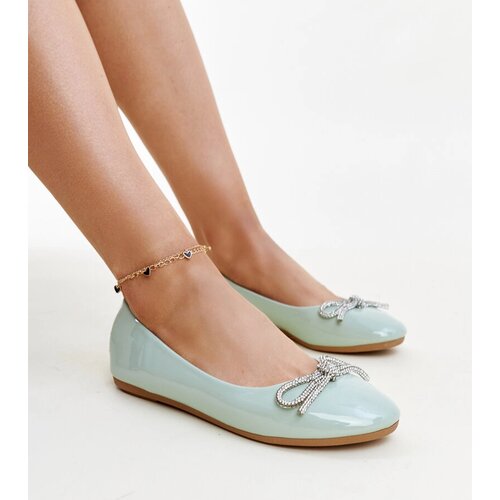 Gemre Green patent ballet flats with decorative bow Totani Cijene