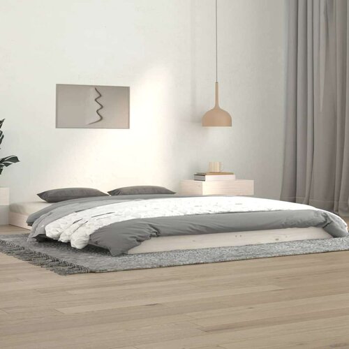  Posteljni okvir bel 140x190 cm trdna borovina, (20723672) Slike