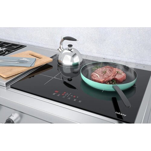 IsEasy LI3-17 &amp;ndash; Ugradbena indukcijska ploča za kuhanje s 3 zone, 5600 W, Booster funkcija, 9 razina snage, 60 cm, crna Slike