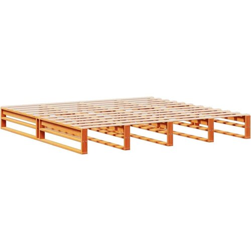  Krevet s regalom za knjige bez madraca 200x200 cm masivno drvo Slike