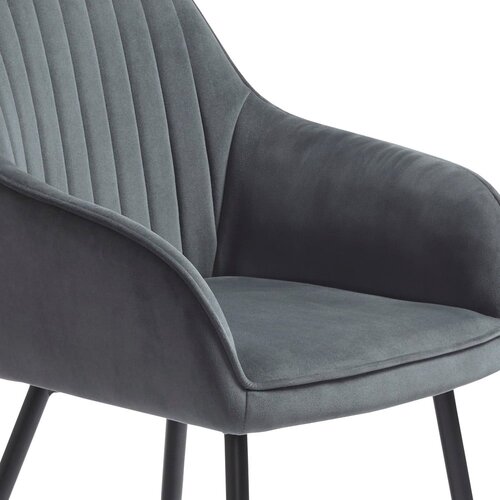 Unique Furniture Sivi žametni jedilni stoli z nasloni za roke v kompletu 2 ks Nolan Stripe &amp;ndash; Slike