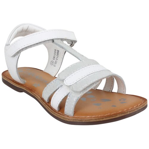 Kickers Sandali &amp;amp; Odprti čevlji Diamanto Suede Cuir Enfant Argent Blanc Srebrna Slike