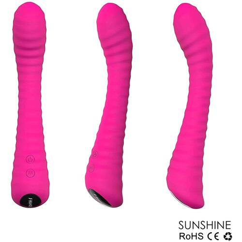 Sex HD sunshine - vibrator z žlebovi za točko g (roza) Slike
