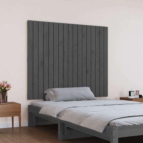  Zidno uzglavlje sivo 108 x 3 x 90 cm od masivne borovine Slike