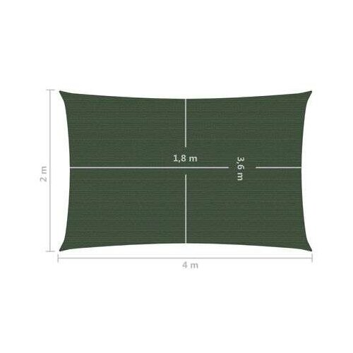 VidaXL Jedro za za&amp;scaron;titu od sunca 160 g/m&amp;sup2; tamnozeleno 2 x 4 m HDPE Slike