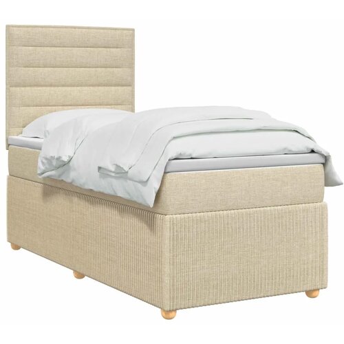  Boxspring krevet s madracem Krem 80 x 200 cm Tkanina - Krem 80 x 200 cm Dizajn linija Slike