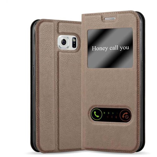 Cadorabo Samsung Galaxy NOTE 5 v kamnito rjava - Za&scaron;čitni ovitek z magnetnim zapiranjem, stoječo funkcijo in 2 okencema za gledanje, (20558647) Cene