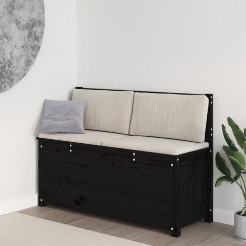  Klupa crna 110 x 41 x 76,5 cm od masivne borovine Slike